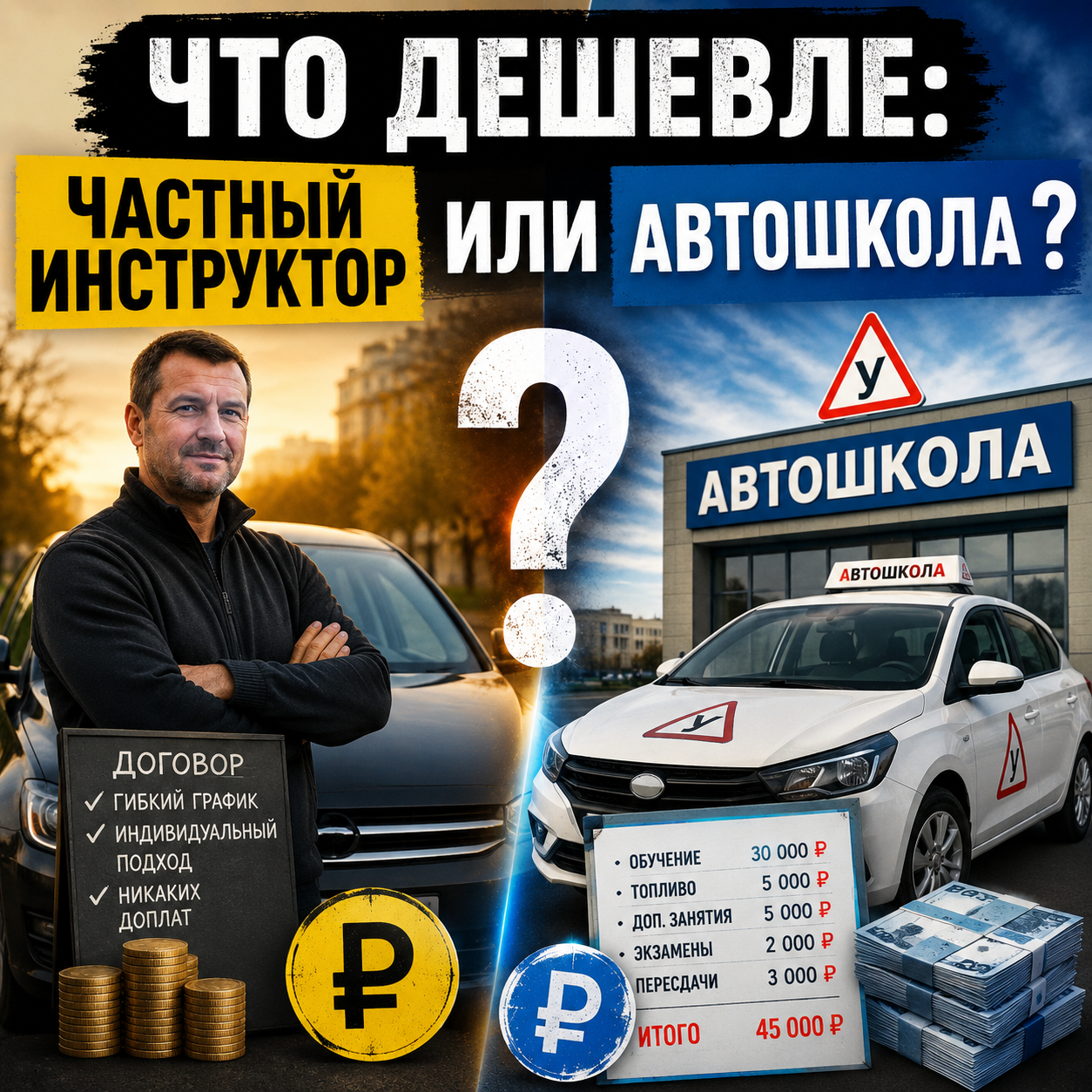 частный инструктор или автошкола