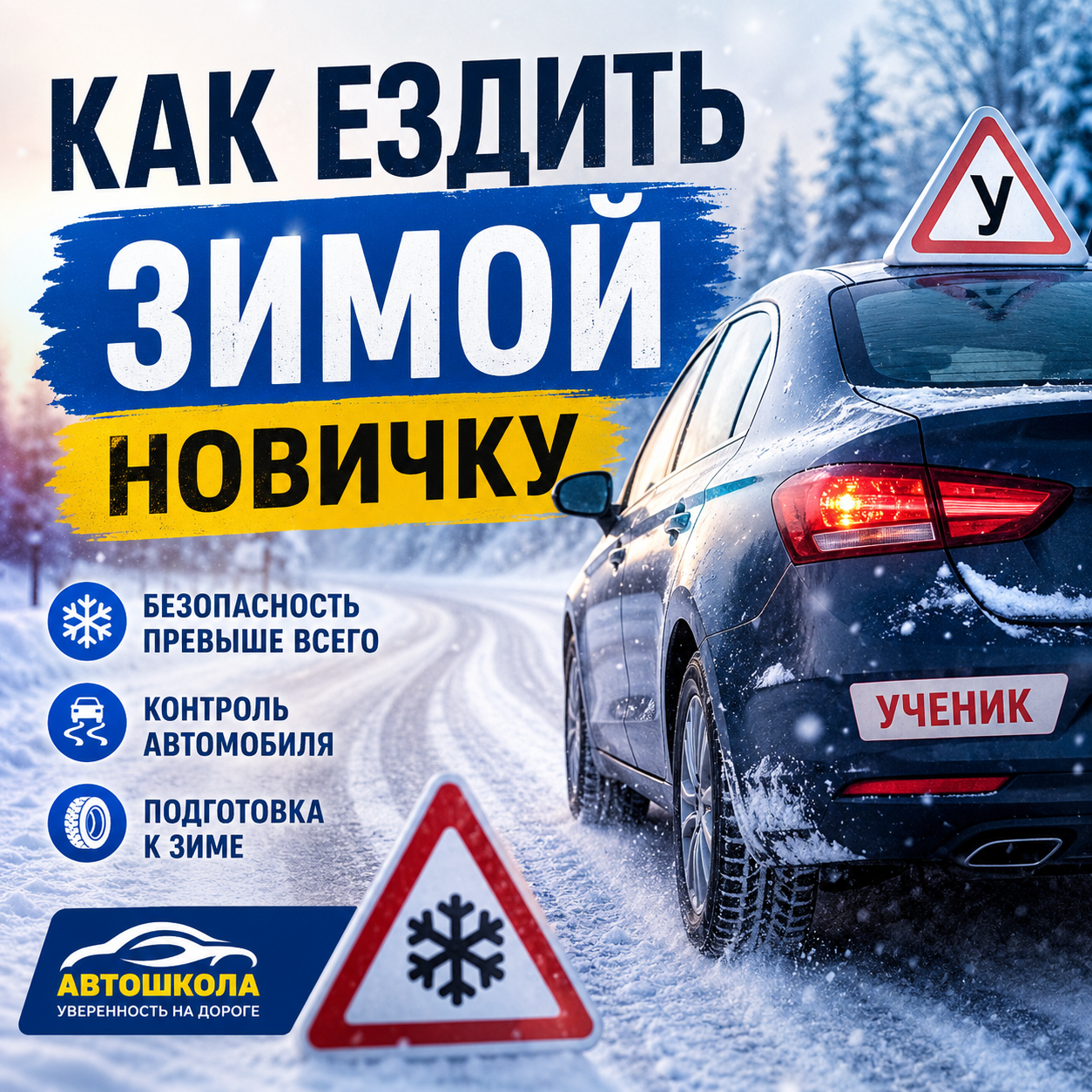 Как ездить зимой новичку