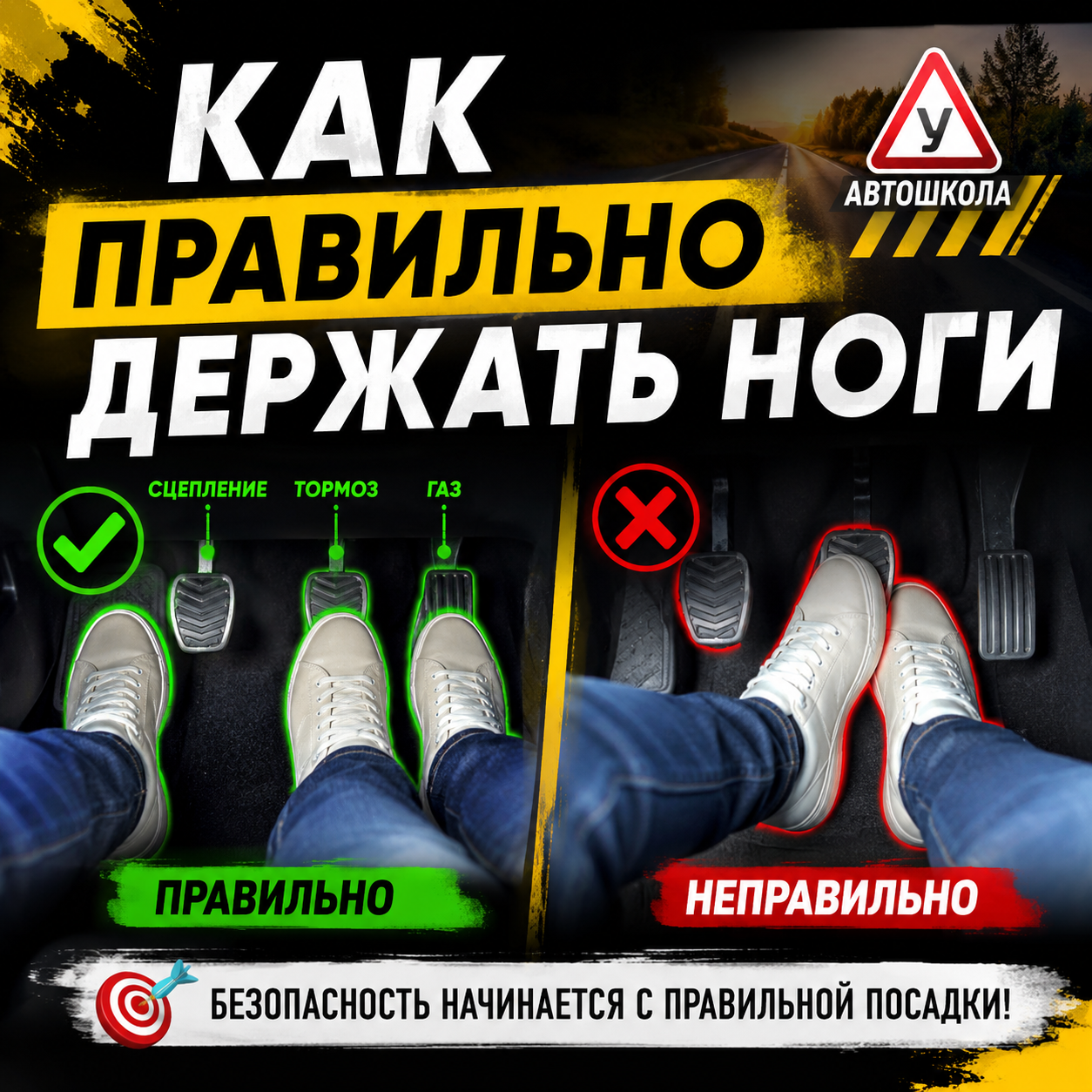 Как правильно держать ноги