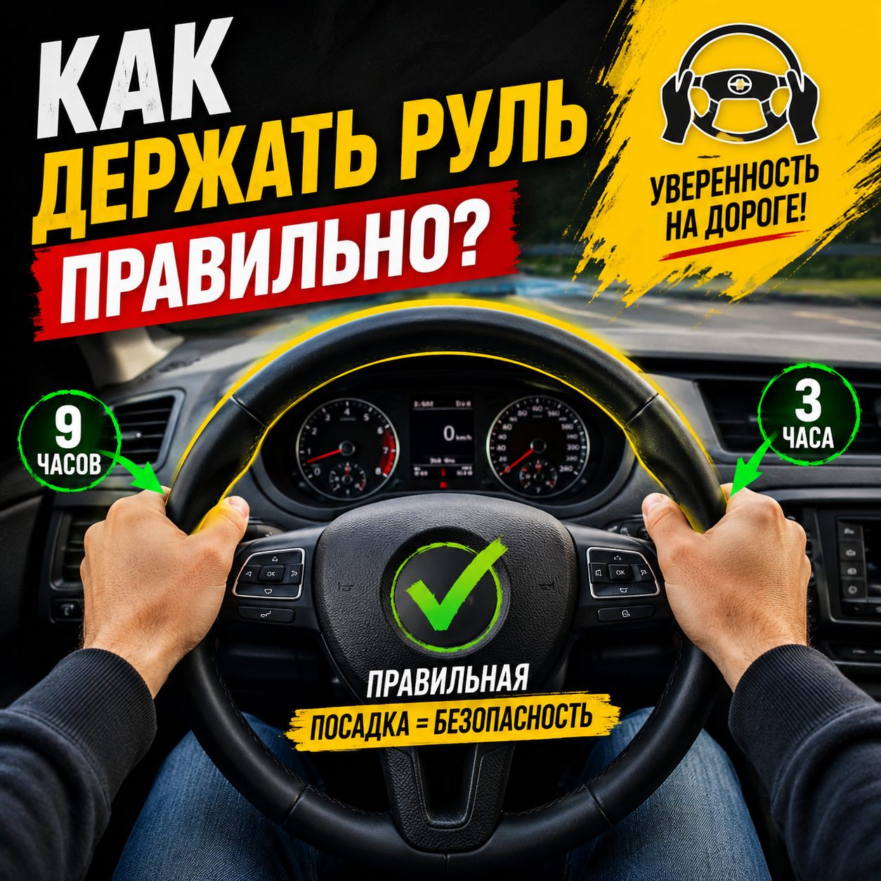 Как правильно держать руль