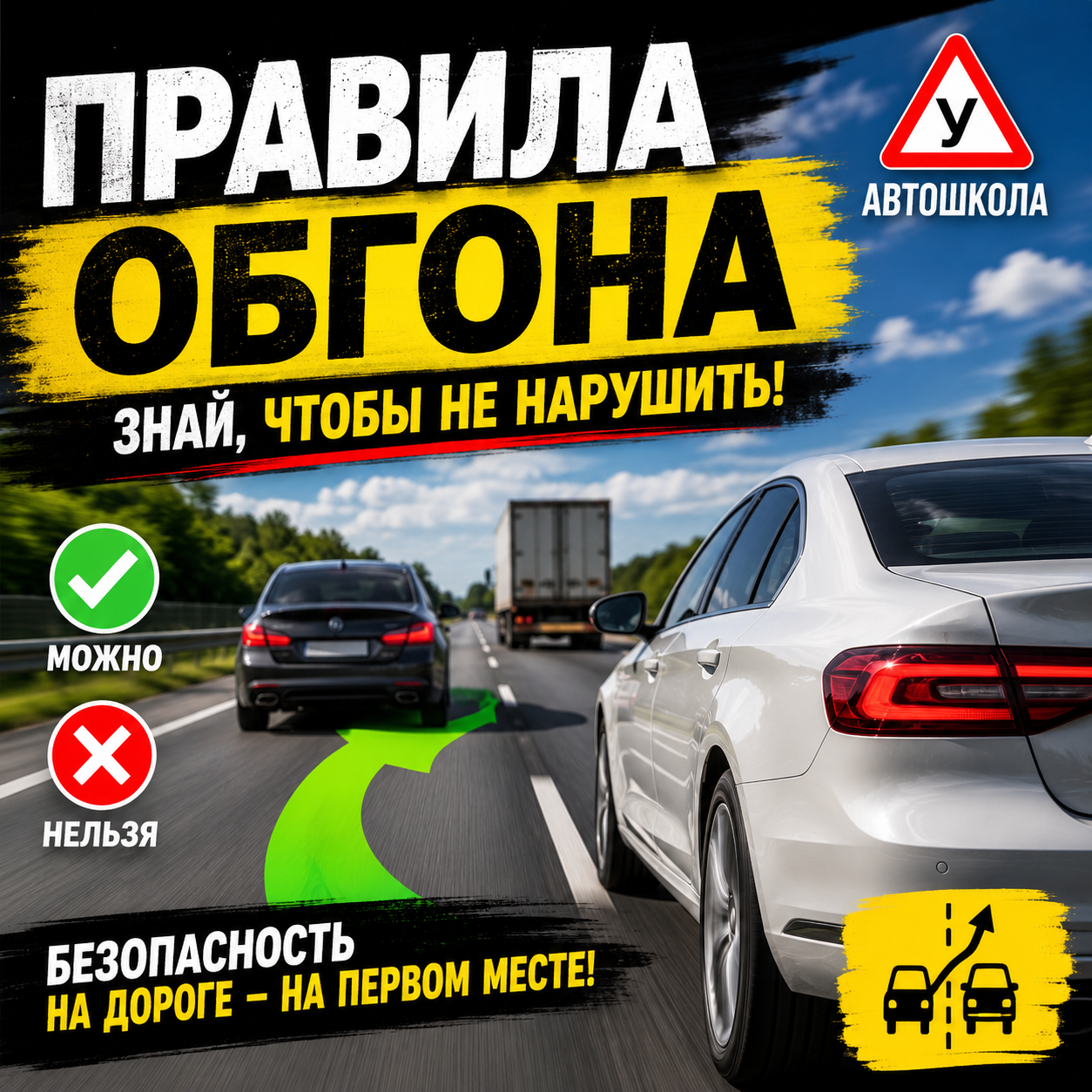 Правила обгона по ПДД