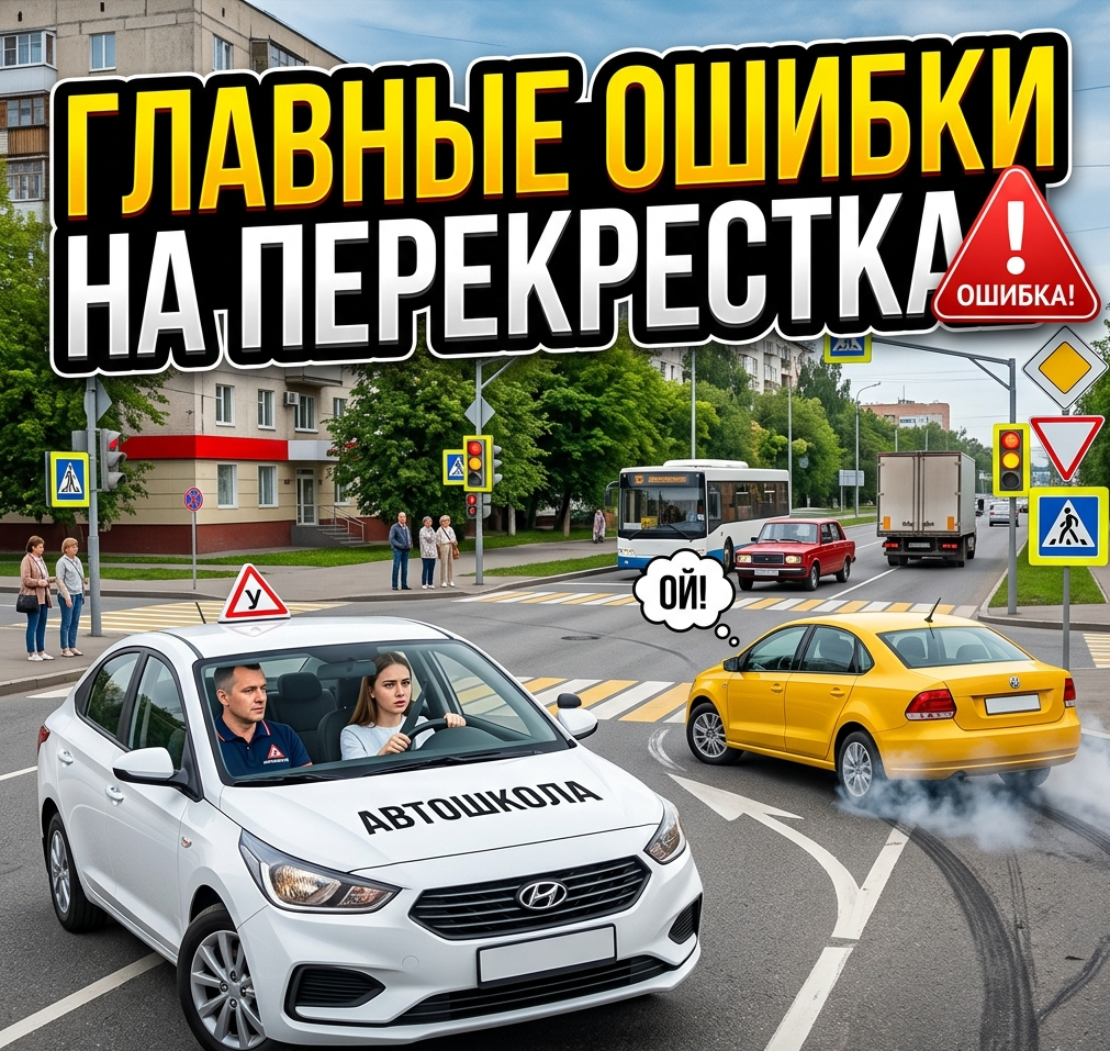 Главные ошибки на перекрестках